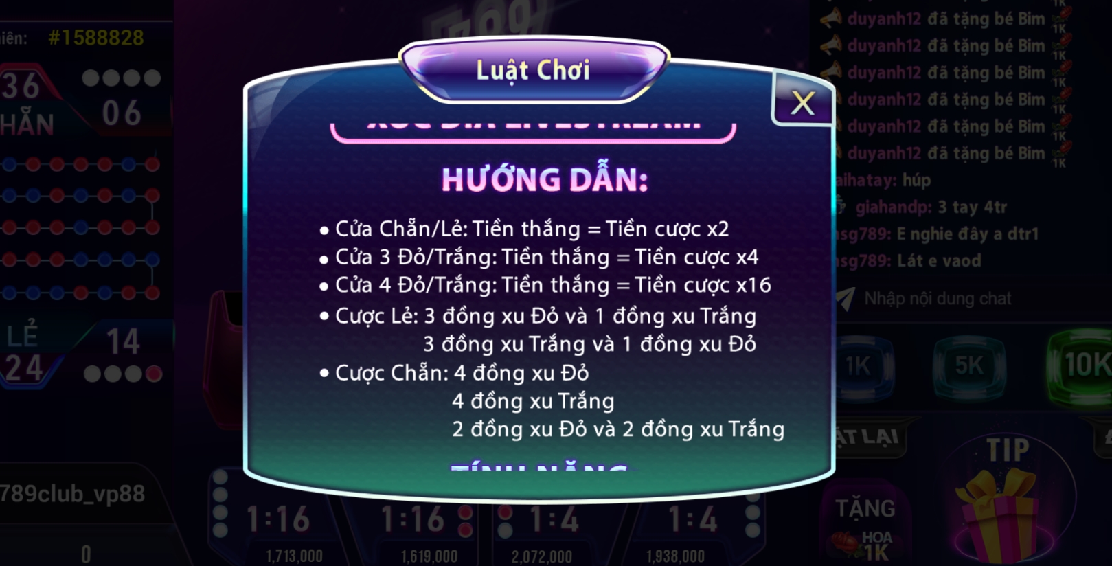 luật chơi xóc đĩa tại 789club